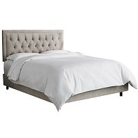 кровать двуспальная 180х200 серая с каретной стяжкой alix light gray в Нижневартовске