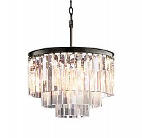 люстра odeon 3 rings черное основание и прозрачное стекло в Нижневартовске