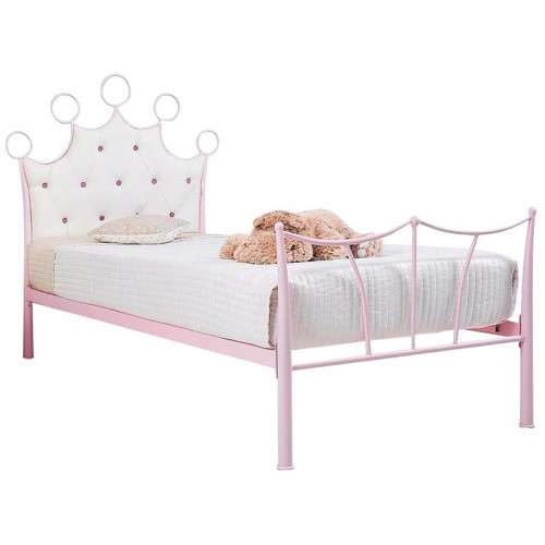 кованая кровать односпальная 90х200 розовая queen в Нижневартовске