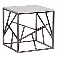 стол журнальный black chrome cube 55*55*56 см хром, белый в Нижневартовске