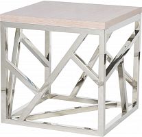 стол журнальный hf14062-2 белый, хром в Нижневартовске