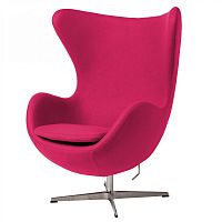 кресло egg chairа шерсть малиновое в Нижневартовске