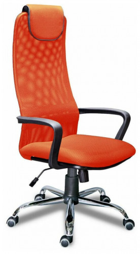 кресло для руководителя экспресс офис 17 фокс pl хром, обивка: текстиль, цвет: оранжевый в Нижневартовске