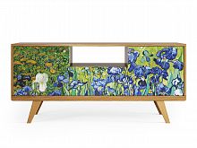 тумба под тв thimon натуральный дуб с принтом синяя с зеленым в Нижневартовске