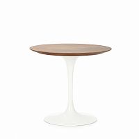 стол обеденный tulip с деревянной столешницей диаметр 80 белый в Нижневартовске