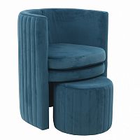 кресло с пуфом zorro бирюзового цвета в Нижневартовске