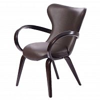 стул apriori s кожаный коричневый с коричневыми ножками в Нижневартовске