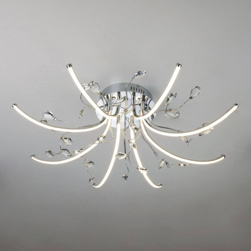 потолочная светодиодная люстра eurosvet sacura 90087/8 хром в Нижневартовске