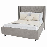 кровать двуспальная 160х200 серая с каретной стяжкой wing-2 в Нижневартовске