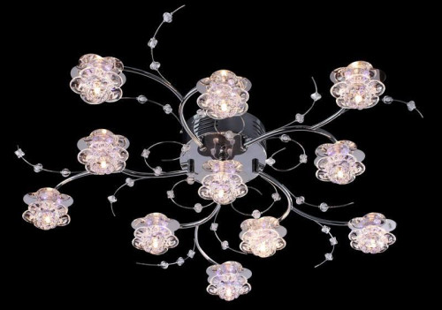 потолочная люстра eurosvet 4836/11 хром/синий+красный+фиолетовый в Нижневартовске