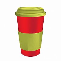 термостакан красный с салатовым термодержателем в Нижневартовске