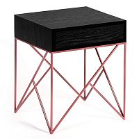 прикроватная тумба с ящиком prince черный дуб и медь в Нижневартовске