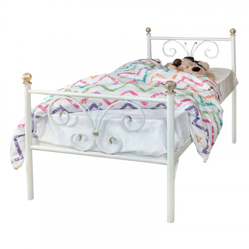 кованая кровать детская 80х190 белая бабочка в Нижневартовске