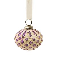 шар новогодний фиолетовый со снежным декором snow ball, 8х7х7 см в Нижневартовске