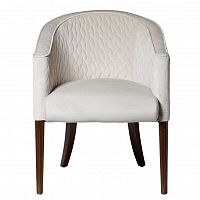 кресло стеганое велюр бежевый 60*68*84см, ножки коричн. в Нижневартовске