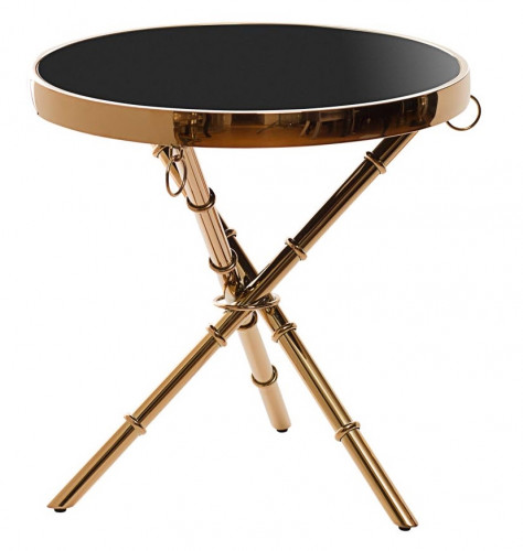 стол журнальный polar gold 50х50х50 чёрный, золотой в Нижневартовске