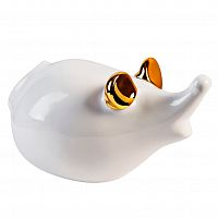 статуэтка мышь в очках белая с золотом 20x12x10 см в Нижневартовске