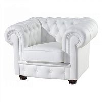 кресло честерфилд (chesterfield) белое экокожа р в Нижневартовске