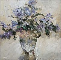 картина маслом цветы виола в Нижневартовске