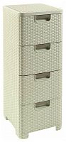 комод c 4 отделениями rattan style кремовый в Нижневартовске