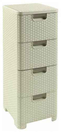 комод c 4 отделениями rattan style кремовый в Нижневартовске