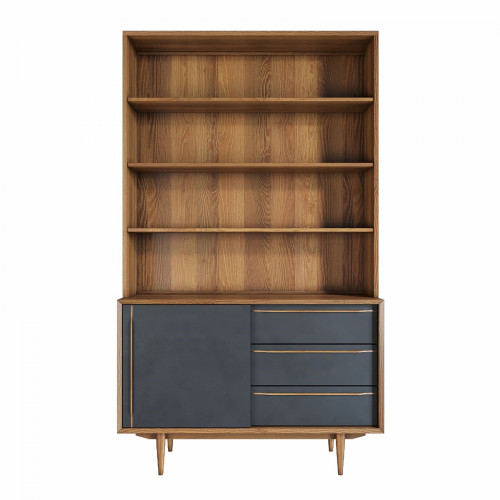 стеллаж bruni с дверками орех тёмный в Нижневартовске