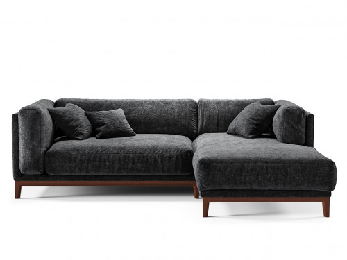 диван case угловой серый на темных ножках в Нижневартовске