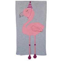 плед фламинго 60*120 св.серый меланж+розовый бутон в Нижневартовске