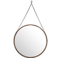 зеркало на ремне круглое деревянное орех диаметр 75 см от angel cerda в Нижневартовске