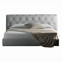 кровать двуспальная 160х200 белая с каретной стяжкой bluemoon в Нижневартовске