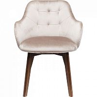 стул мягкий с подлокотниками lady серый коричневые ножки в Нижневартовске