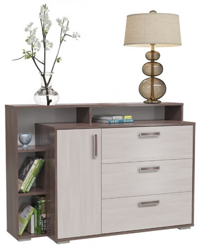 комод с дверкой и тремя ящиками 4-4423, цвет бодега тёмный/бодега светлый в Нижневартовске