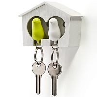 держатель+брелок для ключей двойной sparrow белый-зеленый в Нижневартовске