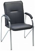 офисный стул экспресс офис 3 самба самба (мягк. подлокотник), обивка: искусственная кожа, цвет: черный в Нижневартовске