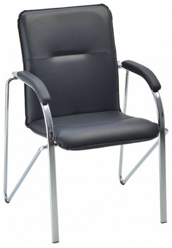 офисный стул экспресс офис 3 самба самба (мягк. подлокотник), обивка: искусственная кожа, цвет: черный в Нижневартовске