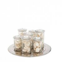 набор подсвечников стеклянный на подносе на 7 свечей parker small от eichholtz, 39 см в Нижневартовске
