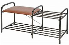 этажерка для обуви nika люкс 1 с сиденьем, 790х330х360 мм, нагрузка до 100 кг, медный антик в Нижневартовске