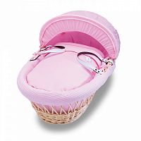 колыбель-переноска gift wicker moses basket натуральная, розовое белье в Нижневартовске