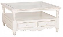 стол кофейный со стеклянным верхом нордик белый в Нижневартовске