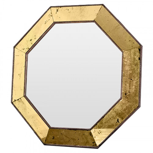 зеркало золотое восьмиугольное в состаренной раме king gold old в Нижневартовске