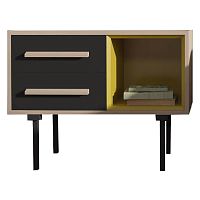 тумба под телевизор с ящиками twin черно-желтая в Нижневартовске