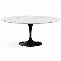 стол обеденный apriori t овальный черный глянец, белый в Нижневартовске