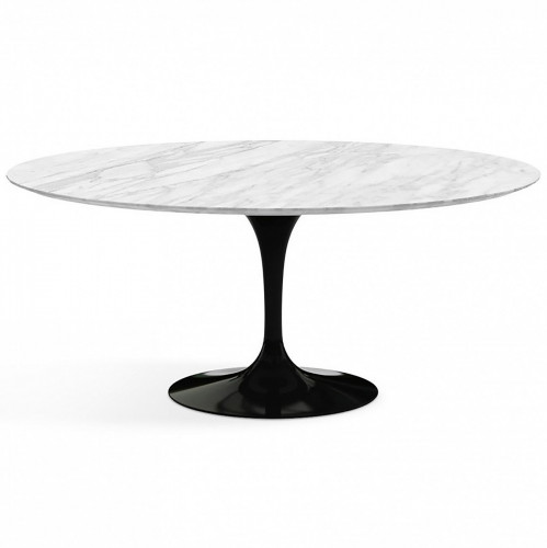 стол обеденный apriori t овальный черный глянец, белый в Нижневартовске