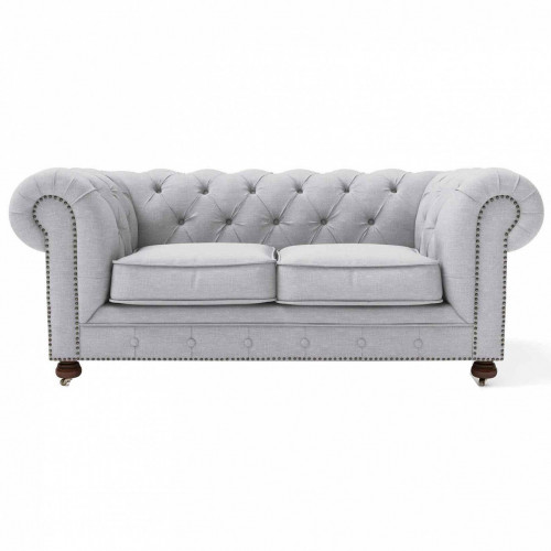 диван chesterfield lux двухместный прямой светло-серый в Нижневартовске