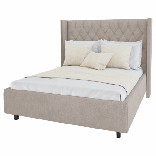 кровать большая 200х200 wing-2 серо-бежевая в Нижневартовске