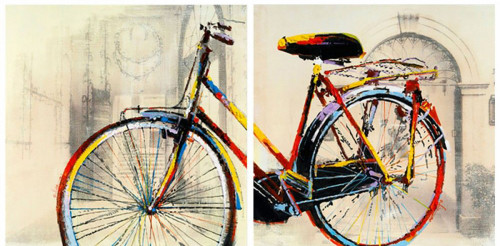 картина маслом модулная картина велосипед в Нижневартовске