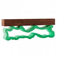 тумба эклер от odingeniy цвет изножья зеленая с текстурой, отделка верха орех в Нижневартовске