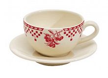чашка с блюдцем чайная красные шашечки comptoir de famille в Нижневартовске