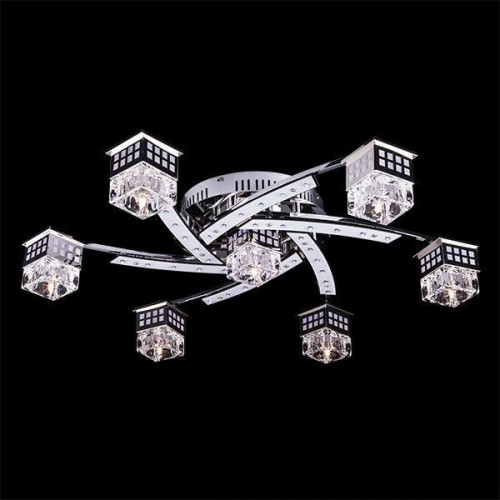 потолочная люстра eurosvet 4939/7 хром/синий+красный+фиолетовый в Нижневартовске