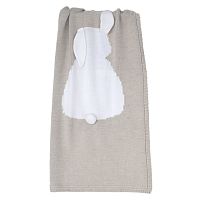 плед зайка 60*90 суровый лен+белый в Нижневартовске